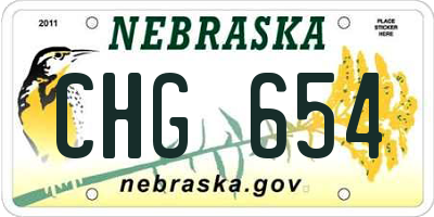 NE license plate CHG654