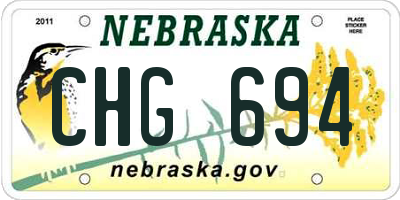 NE license plate CHG694