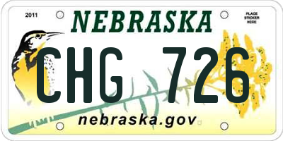 NE license plate CHG726