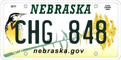 NE license plate CHG848