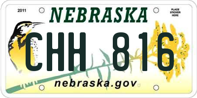 NE license plate CHH816
