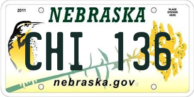 NE license plate CHI136