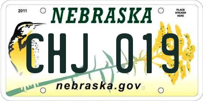 NE license plate CHJ019