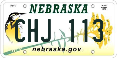 NE license plate CHJ113