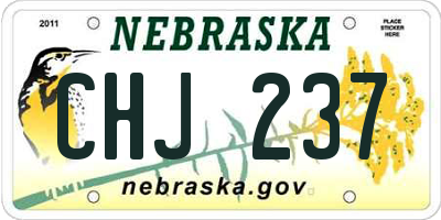 NE license plate CHJ237