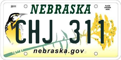 NE license plate CHJ311
