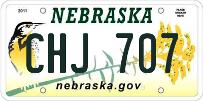 NE license plate CHJ707
