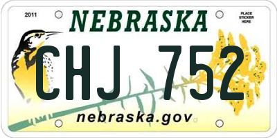 NE license plate CHJ752