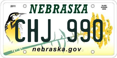 NE license plate CHJ990