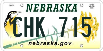 NE license plate CHK715
