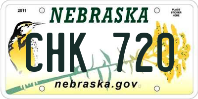 NE license plate CHK720