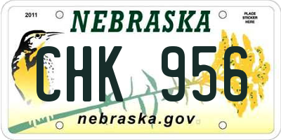 NE license plate CHK956