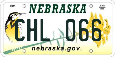 NE license plate CHL066