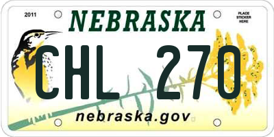 NE license plate CHL270