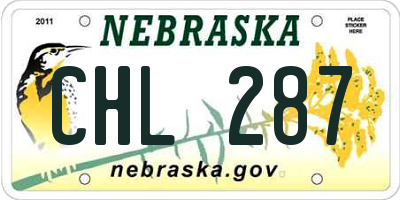 NE license plate CHL287