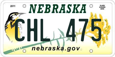 NE license plate CHL475