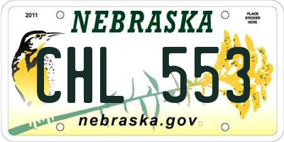 NE license plate CHL553