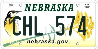 NE license plate CHL574