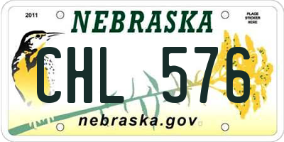 NE license plate CHL576