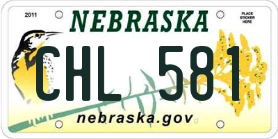 NE license plate CHL581