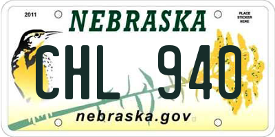 NE license plate CHL940