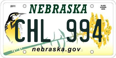 NE license plate CHL994