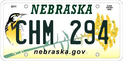 NE license plate CHM294