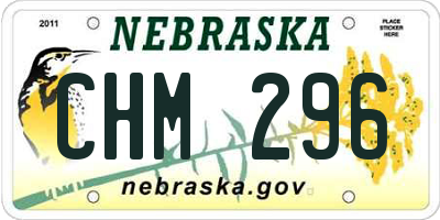 NE license plate CHM296