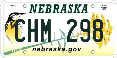 NE license plate CHM298