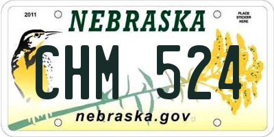 NE license plate CHM524