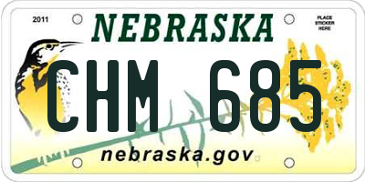 NE license plate CHM685