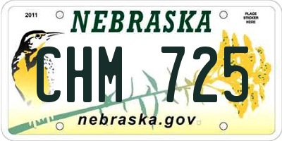 NE license plate CHM725