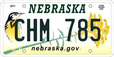 NE license plate CHM785