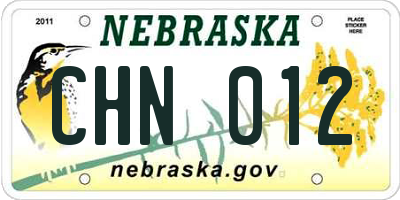 NE license plate CHN012