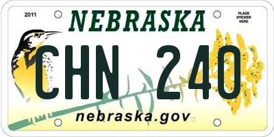 NE license plate CHN240
