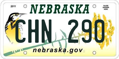 NE license plate CHN290