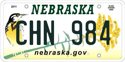 NE license plate CHN984