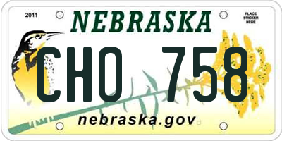 NE license plate CHO758
