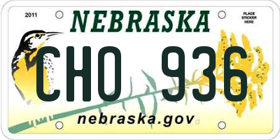 NE license plate CHO936