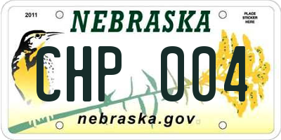 NE license plate CHP004