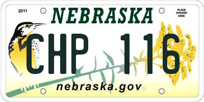 NE license plate CHP116