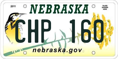 NE license plate CHP160