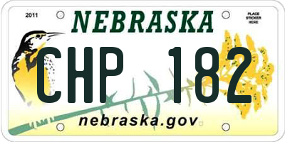 NE license plate CHP182