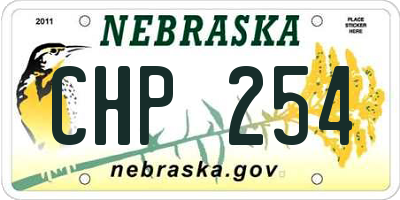 NE license plate CHP254