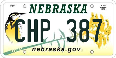 NE license plate CHP387