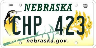 NE license plate CHP423