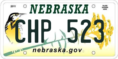 NE license plate CHP523