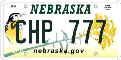 NE license plate CHP777