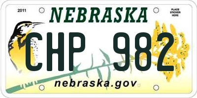 NE license plate CHP982