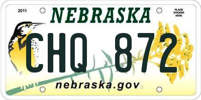 NE license plate CHQ872